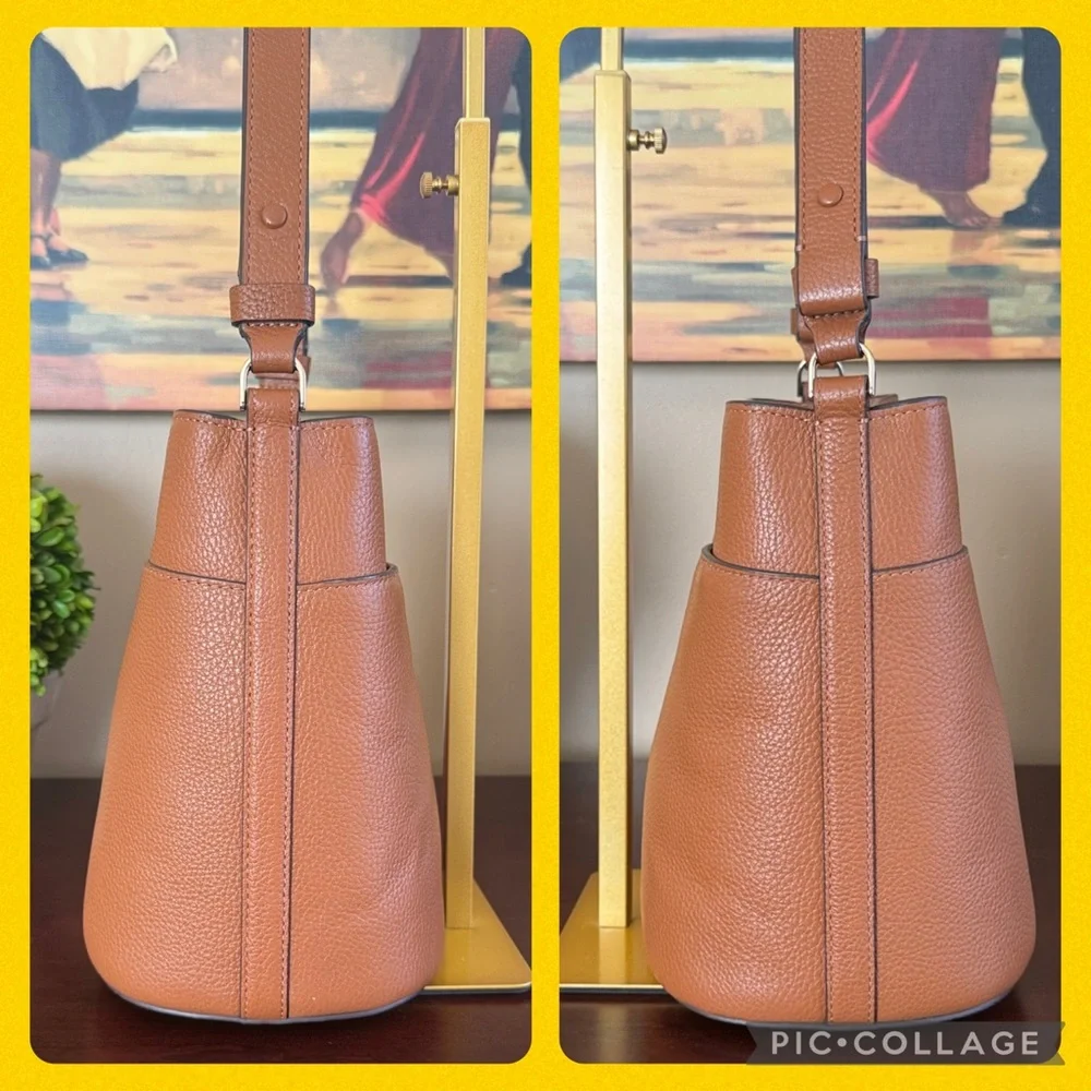 KATE SPADE ♠️ New York 🤎Leila🤎LEATHER CONVERTIBLE SMALL BUCKET BAG 🌟EUC🌟 - Picture 9 of 17